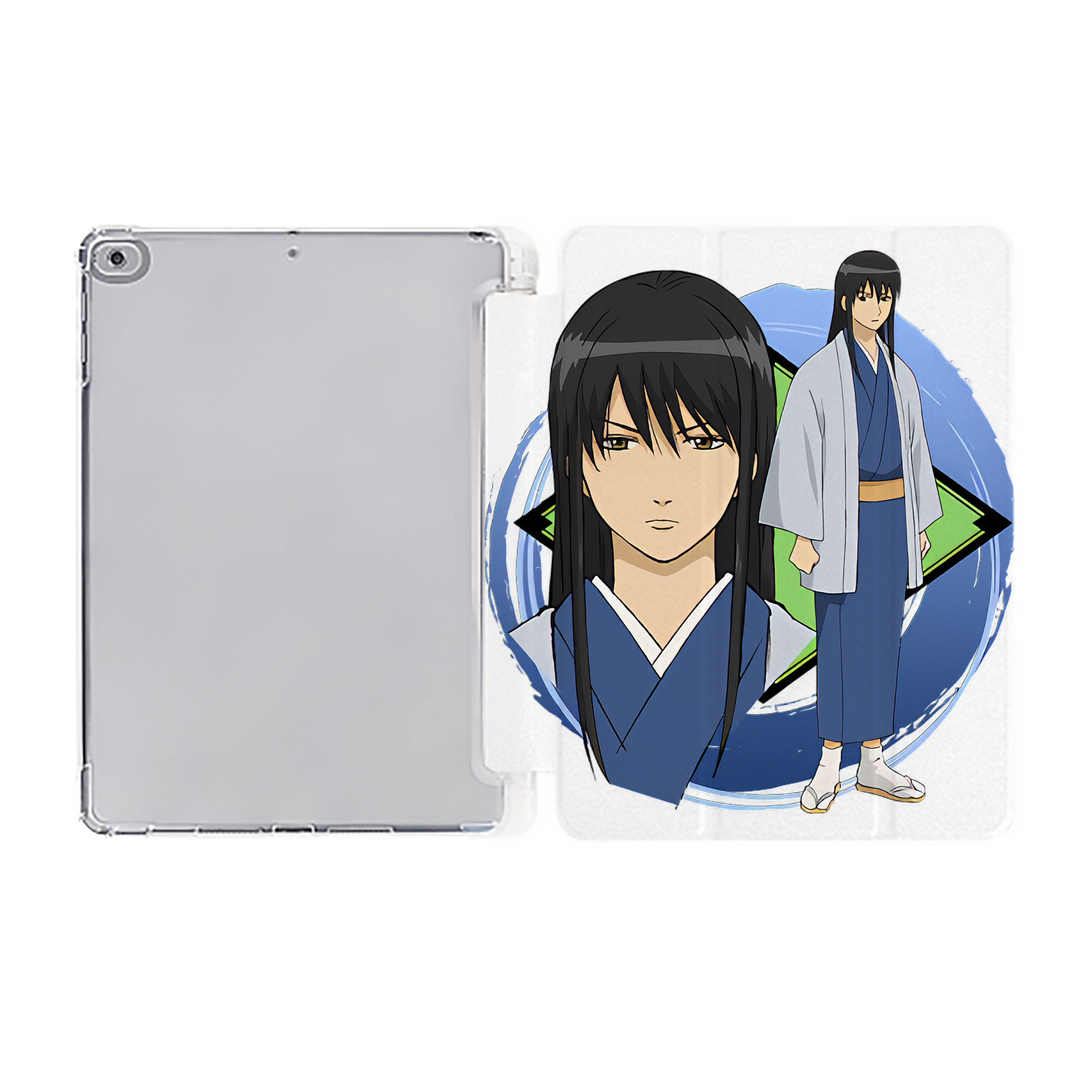 ぎんたま 坂田銀時（さかたぎんとき） 神楽 志村新八（しむら しんぱち） GINTAMA Sakata Gintoki Kagura Shimura Shinpachi IPad ケース ペン収納付き 三つ折りスタンド PUレザー×シリコン 対応機種9.5/10.5/10.9インチ